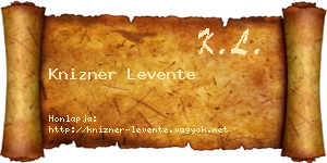 Knizner Levente névjegykártya